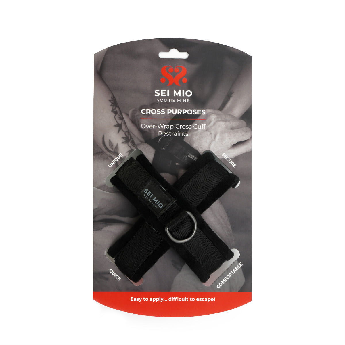 Sei Mio Cross Purposes Over-Wrap Velvet Soft Cross Cuff Restraints Restraint Set Default Title > Bondage Gear > Restraints