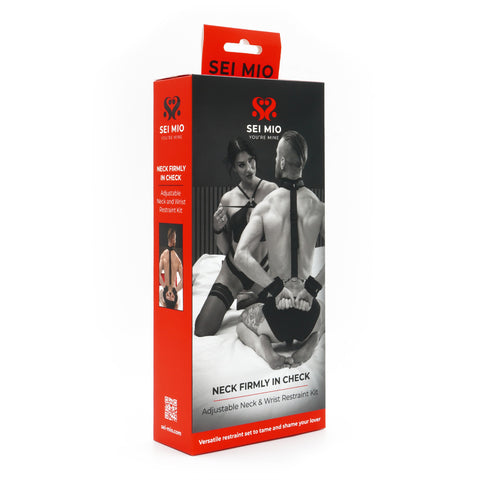 Sei Mio Neck Firmly In Check Adjustable Neck and Wrist Restraint Kit – Bondage Restraint Set Default Title > Bondage Gear > Restraints
