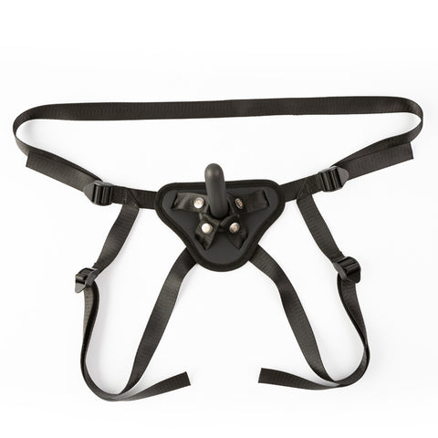 SEI MIO Perfectly Pegged Adjustable Strap-On Harness with 5-Inch Silicone Dildo Set > Dildos > Strap On Harnesses