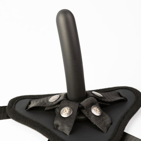 SEI MIO Perfectly Pegged Adjustable Strap-On Harness with 5-Inch Silicone Dildo Set > Dildos > Strap On Harnesses