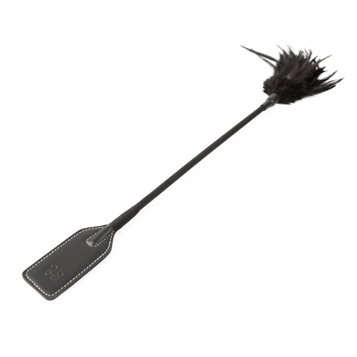 Sei Mio Slap and Tickle Dual-Ended Crop and Tickler – Feather and Leather Sensation Toy > Bondage Gear > Ticklers