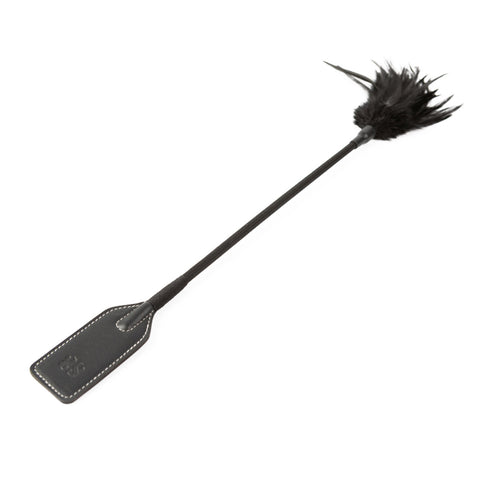 Sei Mio Slap and Tickle Dual-Ended Crop and Tickler – Feather and Leather Sensation Toy > Bondage Gear > Crops
