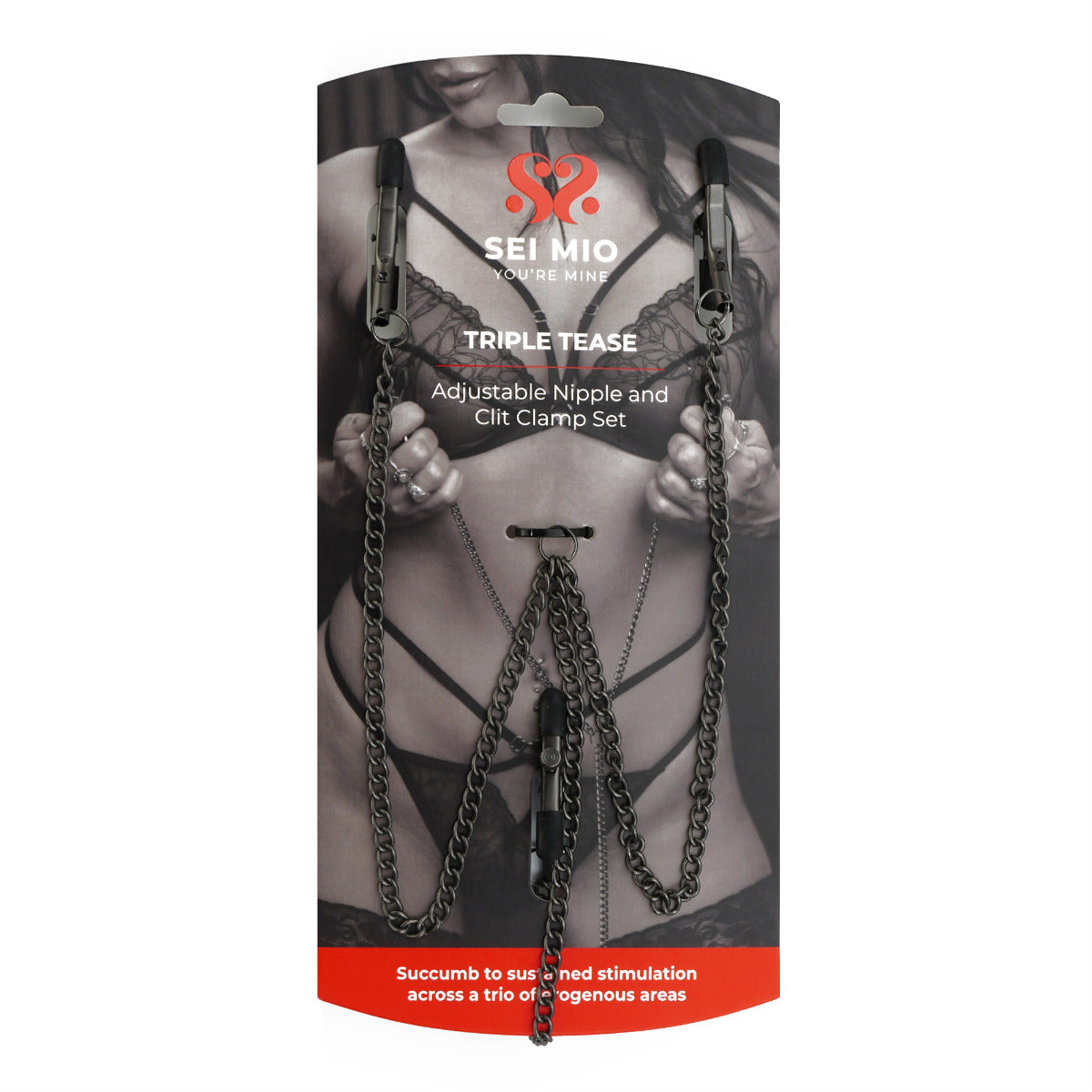 Sei Mio Triple Tease – Adjustable Silicone-Tipped Nipple and Clit Clamp Set > Sex Toys > Nipple Clamps