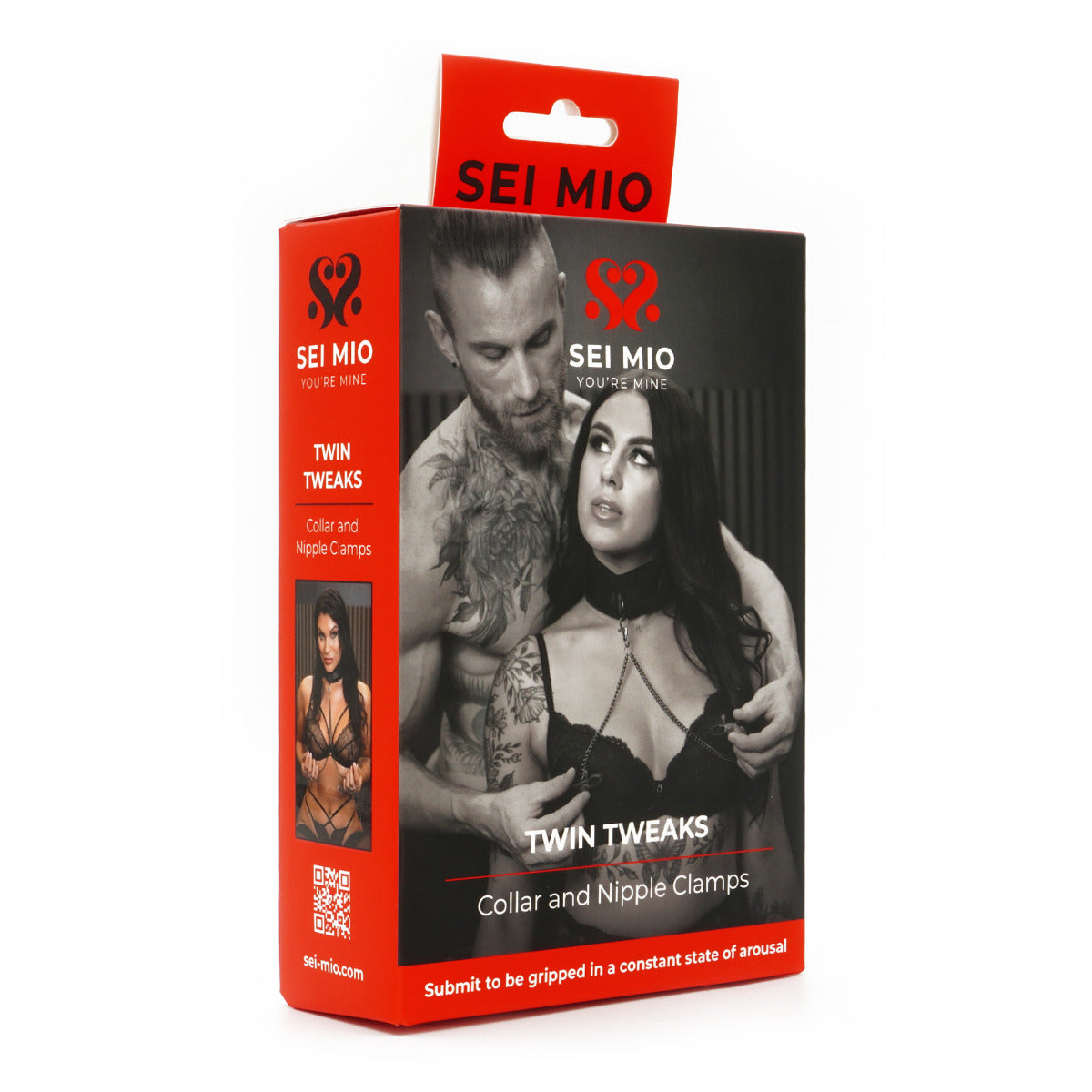 Sei Mio Twin Tweaks Velvet Collar with Silicone-Tipped Nipple Clamps Set > Sex Toys > Nipple Clamps