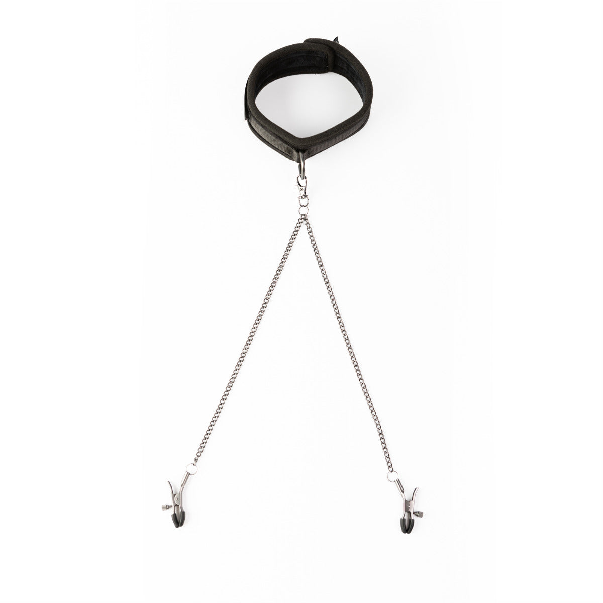 Sei Mio Twin Tweaks Velvet Collar with Silicone-Tipped Nipple Clamps Set > Sex Toys > Nipple Clamps