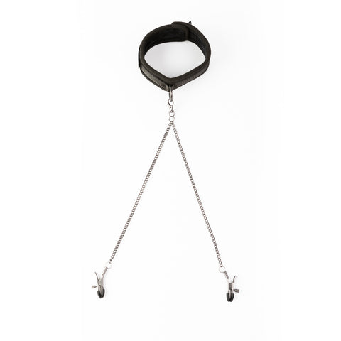 Sei Mio Twin Tweaks Velvet Collar with Silicone-Tipped Nipple Clamps Set > Sex Toys > Nipple Clamps