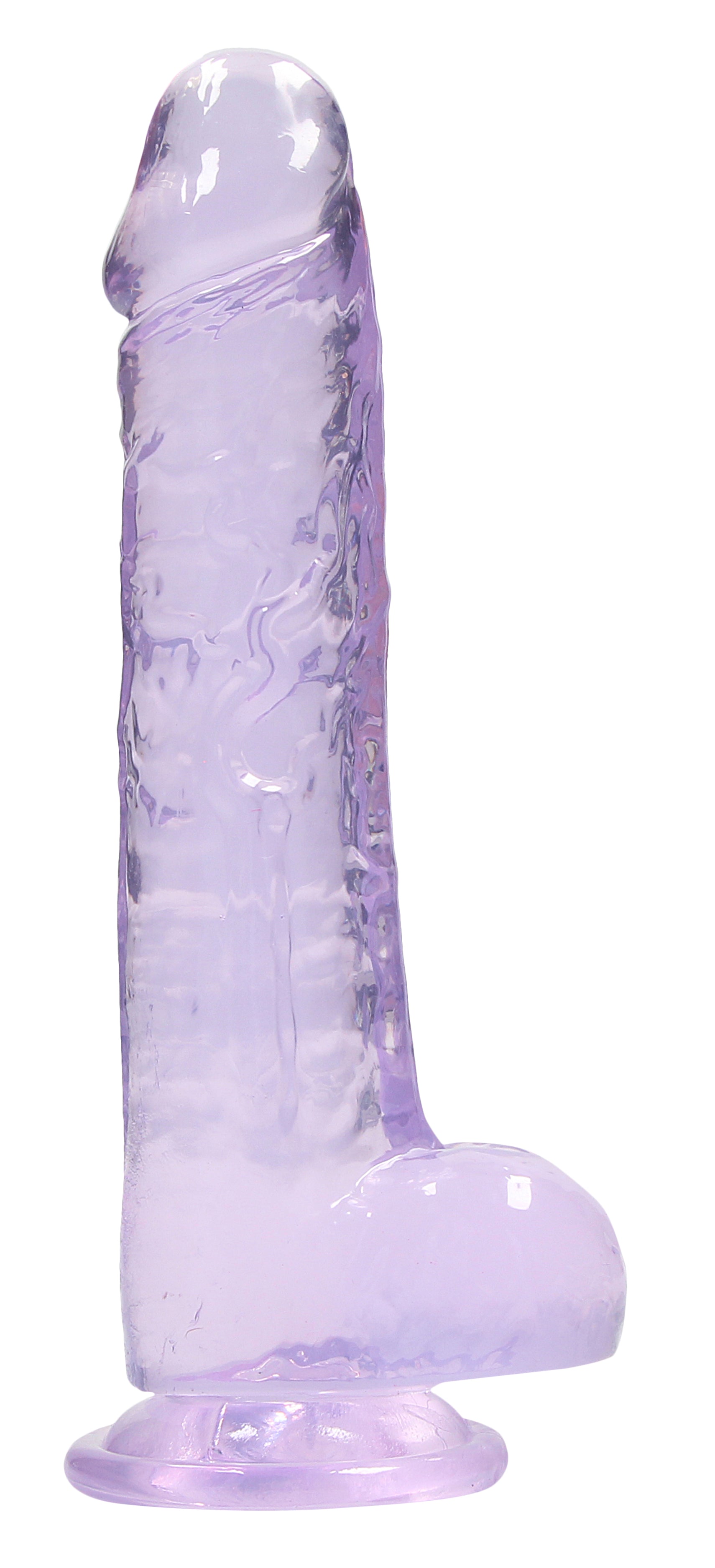 Realrock Crystal Clear 8 Inch Realistic Dildo with Balls – Body-Safe Phthalate-Free TPE > Dildos > Realistic Dildos
