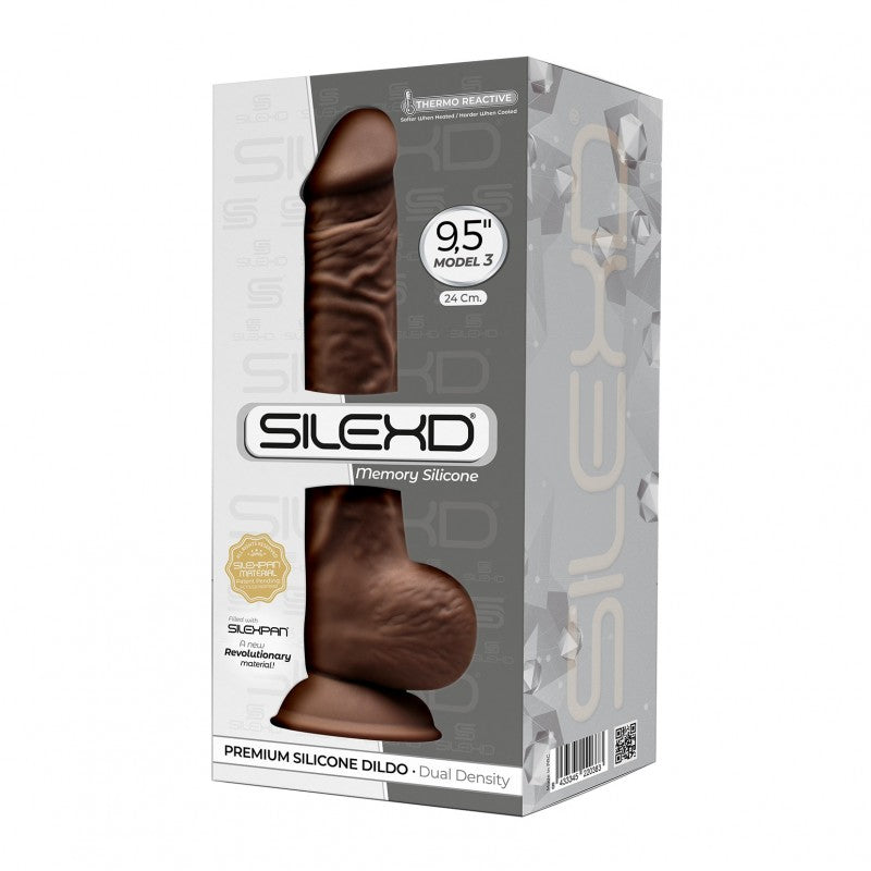 Silexd Model 1 Realistic Dual Density Silicone Dildo with Suction Cup (7 to 10 Inch) 9.5 Inch Brown > Dildos > Realistic Dildos