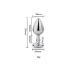 Toosh Silver 3.2 Inch Medium Metal Butt Plug (Red Stone) – Smooth Temperature Play Butt Plug > Anal Range > Jewel Butt Plugs