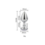 Toosh Round Gem Metal Butt Plug – Gold or Silver Finish with Jewelled Base (Small, Medium, Large) > Anal Range > Jewel Butt Plugs