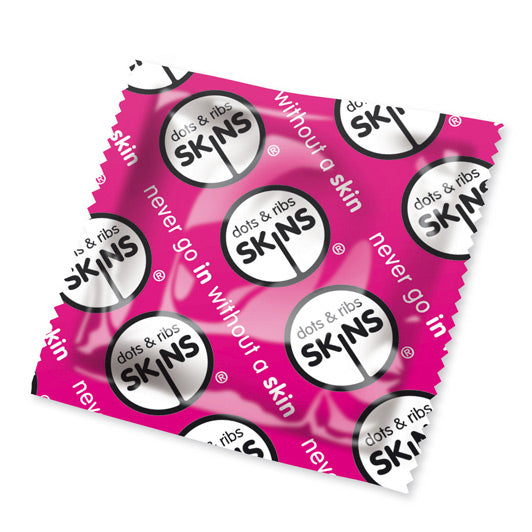 Skins Condoms Dots And Ribs x50 (Pink) Default Title > Condoms > Stimulating, Ribbed, Warming
