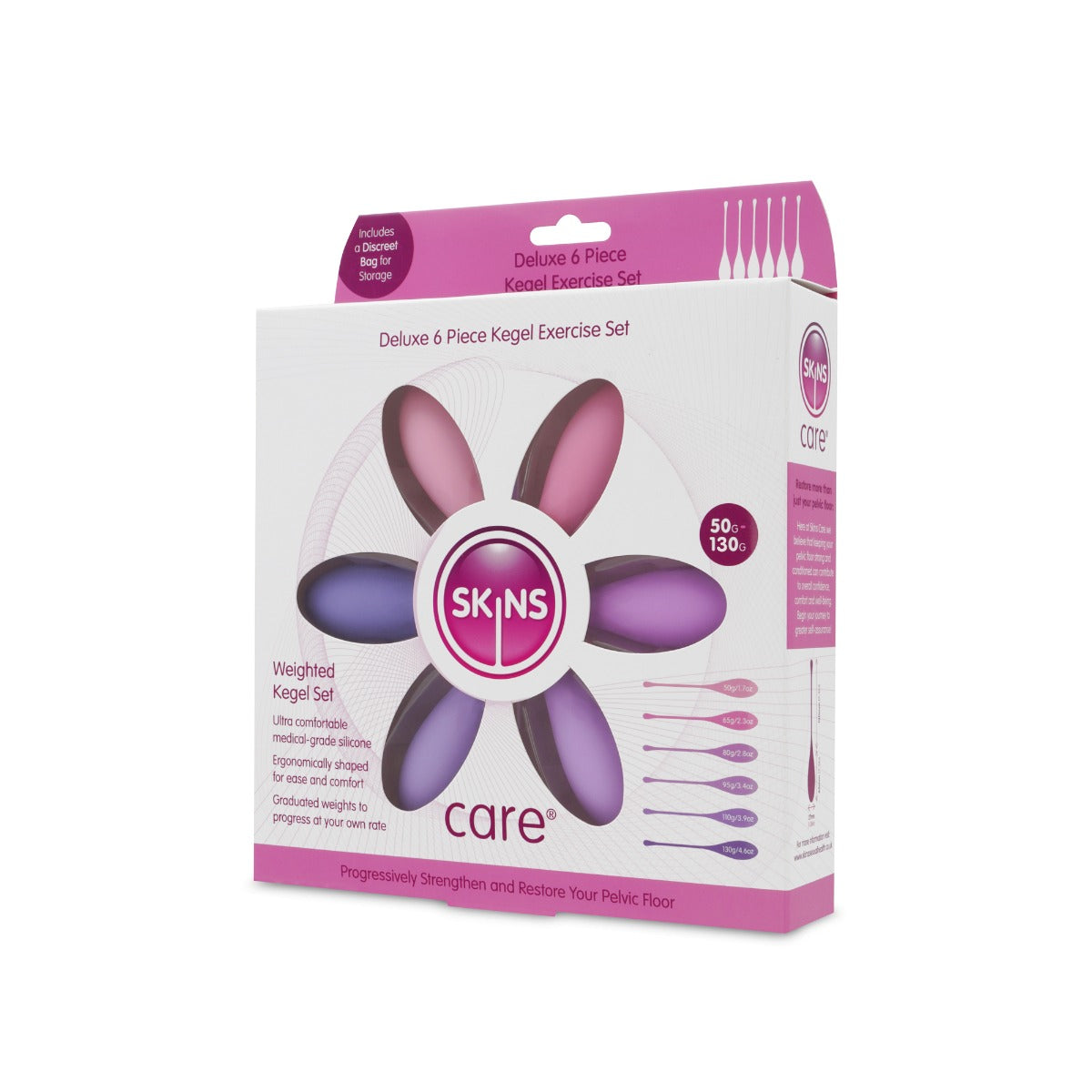 Skins Care Deluxe Kegel Exercise Set – Body-Safe Silicone 6-Piece Kegel Exerciser Set > Sex Toys For Ladies > Kegel Exercise