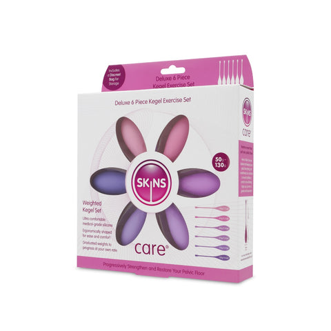 Skins Care Deluxe Kegel Exercise Set – Body-Safe Silicone 6-Piece Kegel Exerciser Set > Sex Toys For Ladies > Kegel Exercise