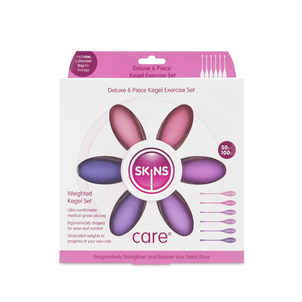 Skins Care Deluxe Kegel Exercise Set – Body-Safe Silicone 6-Piece Kegel Exerciser Set Default Title > Sex Toys For Ladies > Kegel Exercise