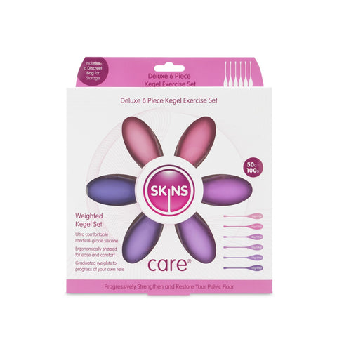 Skins Care Deluxe Kegel Exercise Set – Body-Safe Silicone 6-Piece Kegel Exerciser Set > Sex Toys For Ladies > Kegel Exercise