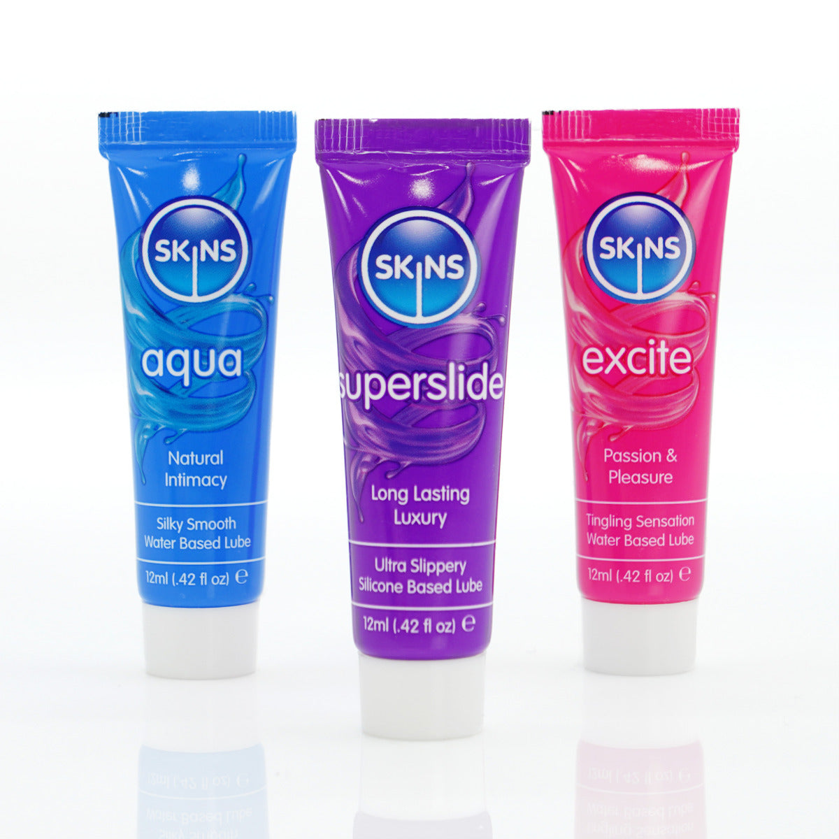 Skins Vital Sampler Tubes 3-Pack – 12ml Travel Size Lubricant Sampler Set > Lube > Water Based