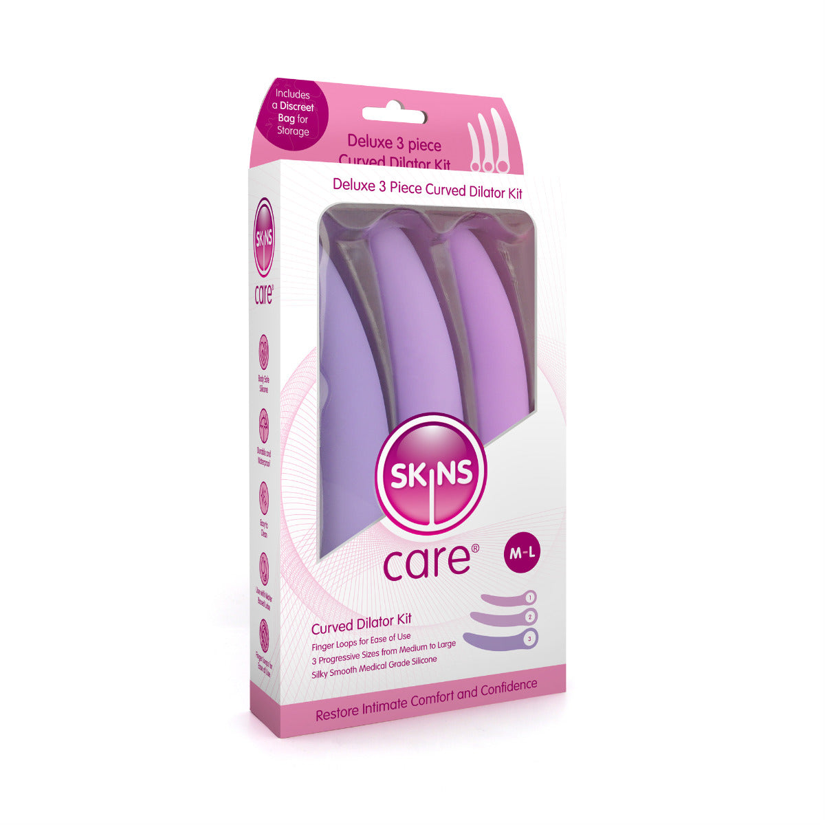 Skins Care Curved Dilators 3-Piece Set – Medical-Grade Silicone Medium Large Dilators Secondary image