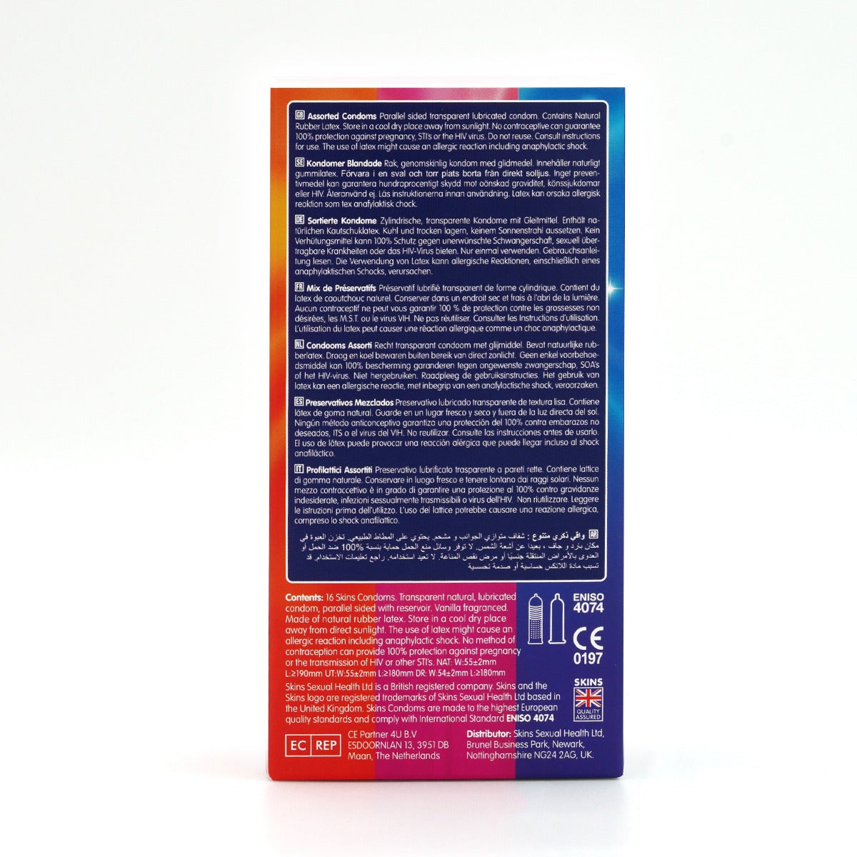 Skins Assorted Condoms 16 Pack – Natural, Dotted, Ribbed, Ultra Thin Condoms > Essentials > Condoms