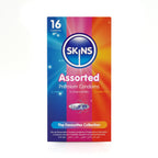 Skins Assorted Condoms 16 Pack – Natural, Dotted, Ribbed, Ultra Thin Condoms > Essentials > Condoms