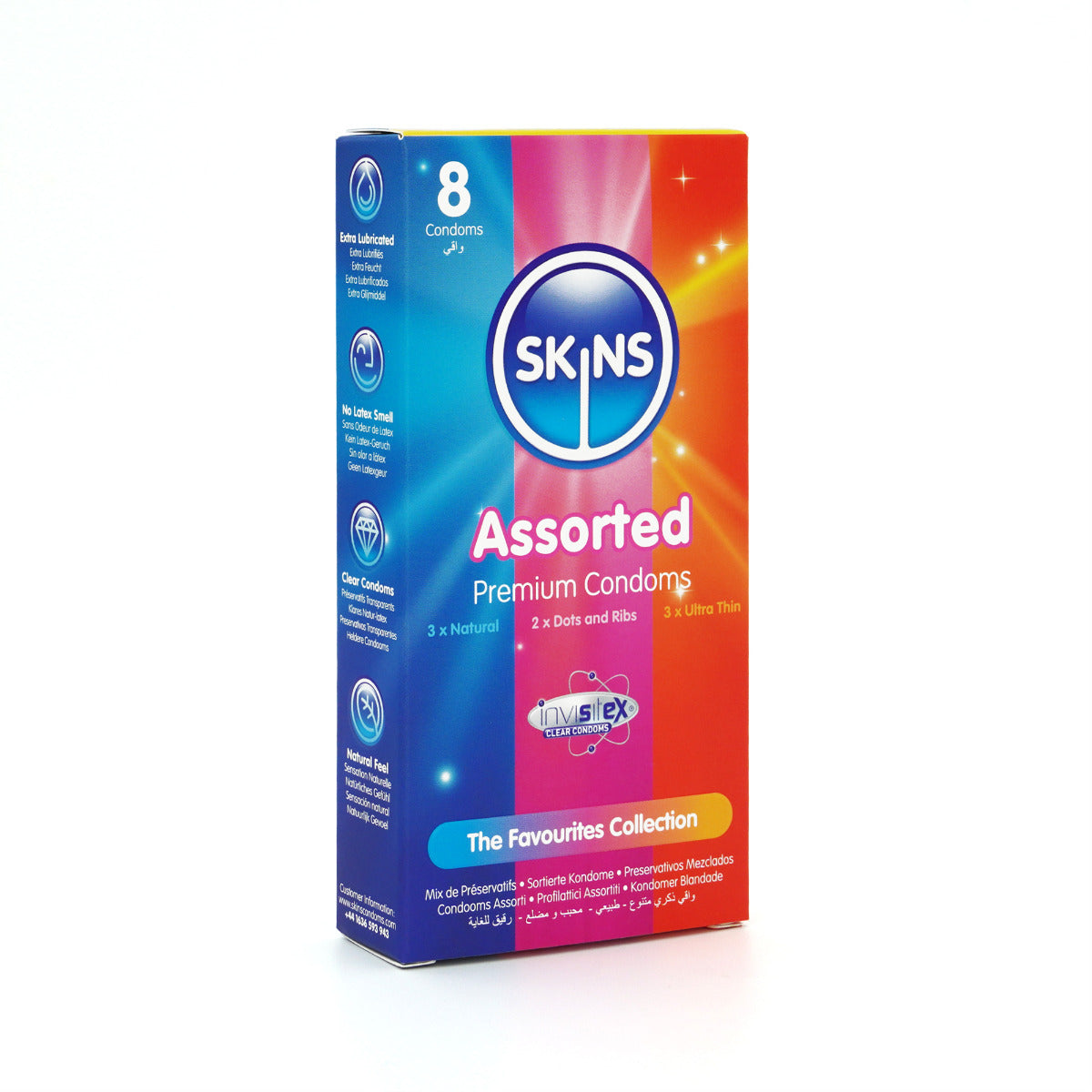 Skins Assorted 8-Pack Natural Dots Ribs Ultra Thin Condoms Multipack Default Title > Essentials > Condoms Main image