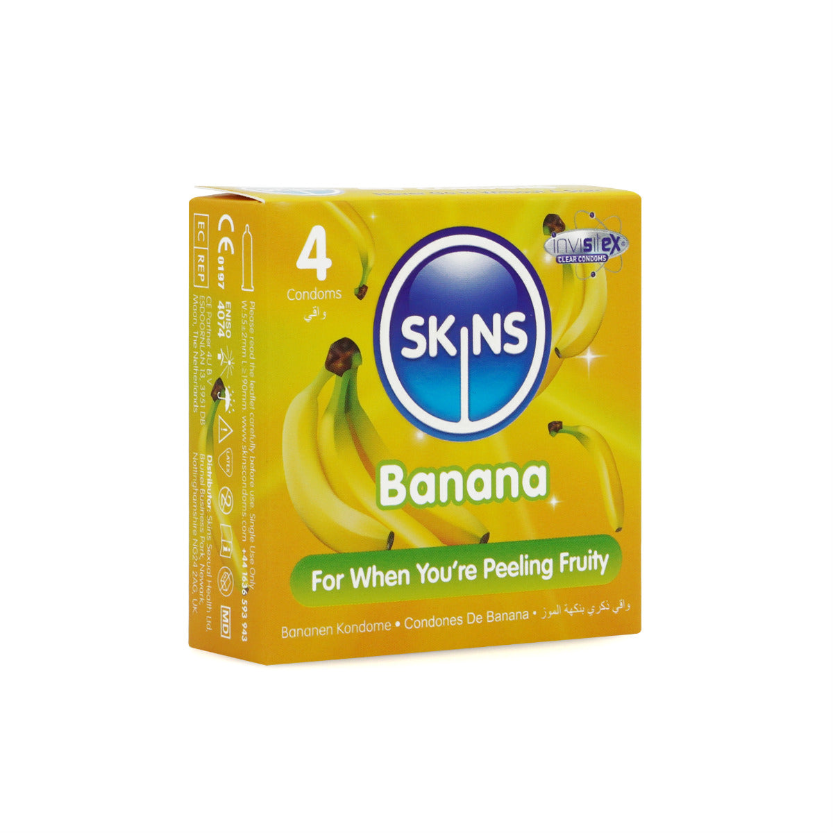 Skins Banana Flavored Condoms 4 Pack – Ultra-Clear Thin Latex-Free Condoms Default Title > Essentials > Condoms > Non-Latex