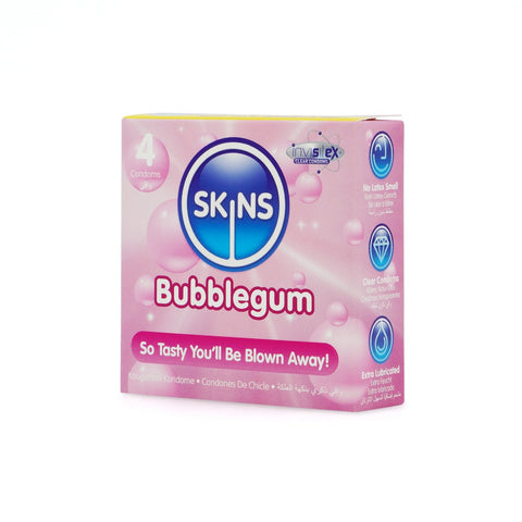 Skins Bubblegum Scented Latex Condoms 4 Pack – Flavored Condom Pack > Essentials > Condoms