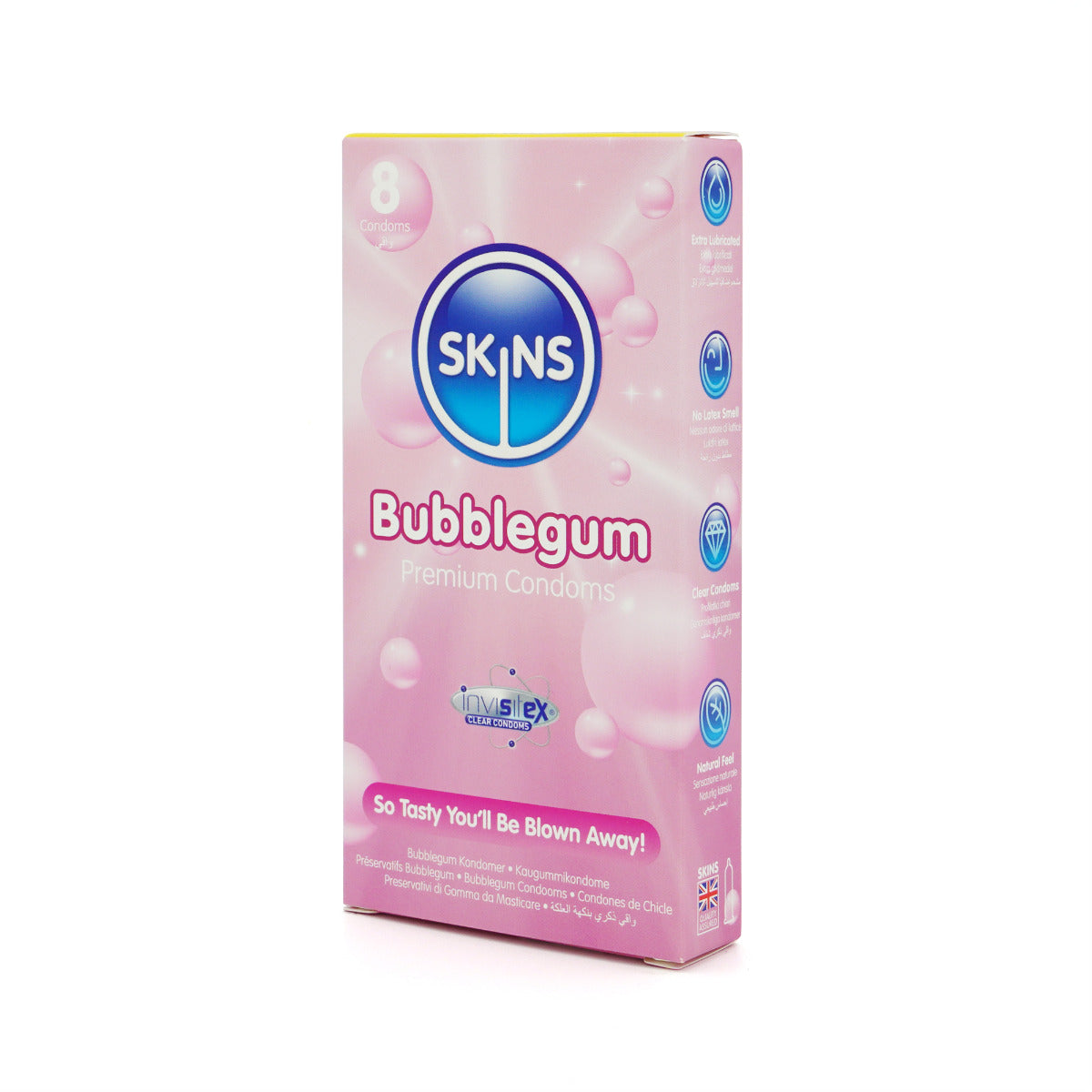 Skins Bubblegum Flavoured Condoms – 8 Pack Condom Pack > Essentials > Condoms