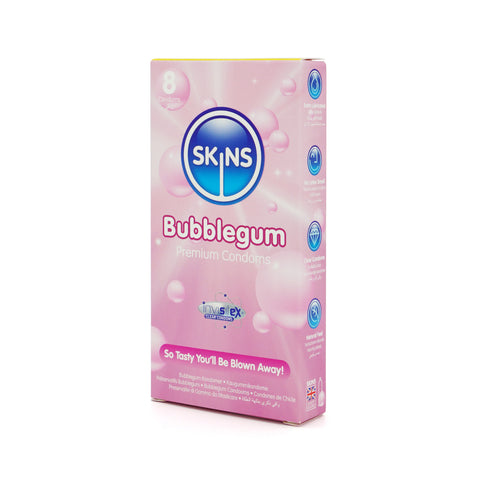 Skins Bubblegum Flavoured Condoms – 8 Pack Condom Pack > Essentials > Condoms