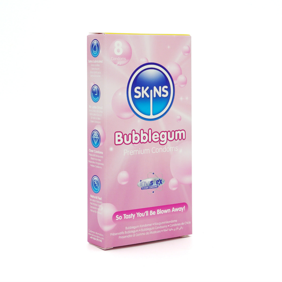 Skins Bubblegum Flavoured Condoms – 8 Pack Condom Pack Default Title > Essentials > Condoms