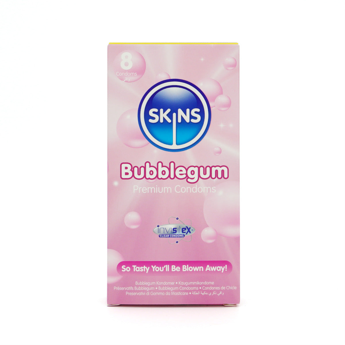Skins Bubblegum Flavoured Condoms – 8 Pack Condom Pack > Essentials > Condoms