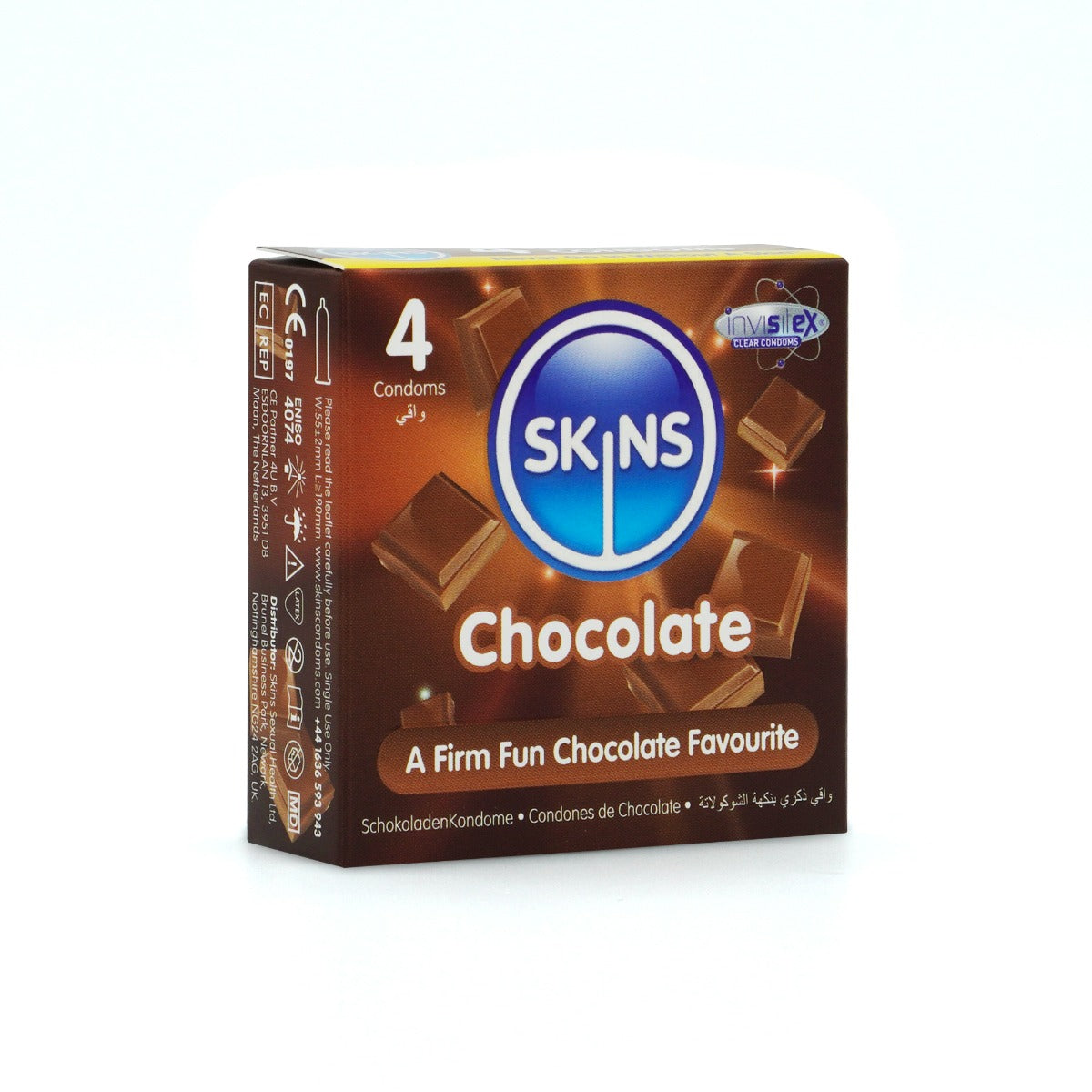 Skins Chocolate Scented Lubricated Condoms 4 Pack – Latex Condoms > Essentials > Condoms