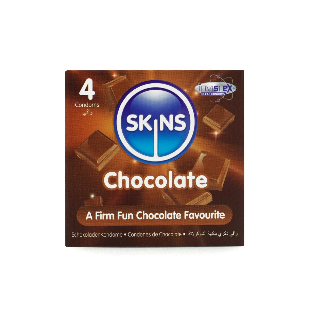 Skins Chocolate Scented Lubricated Condoms 4 Pack – Latex Condoms Secondary image