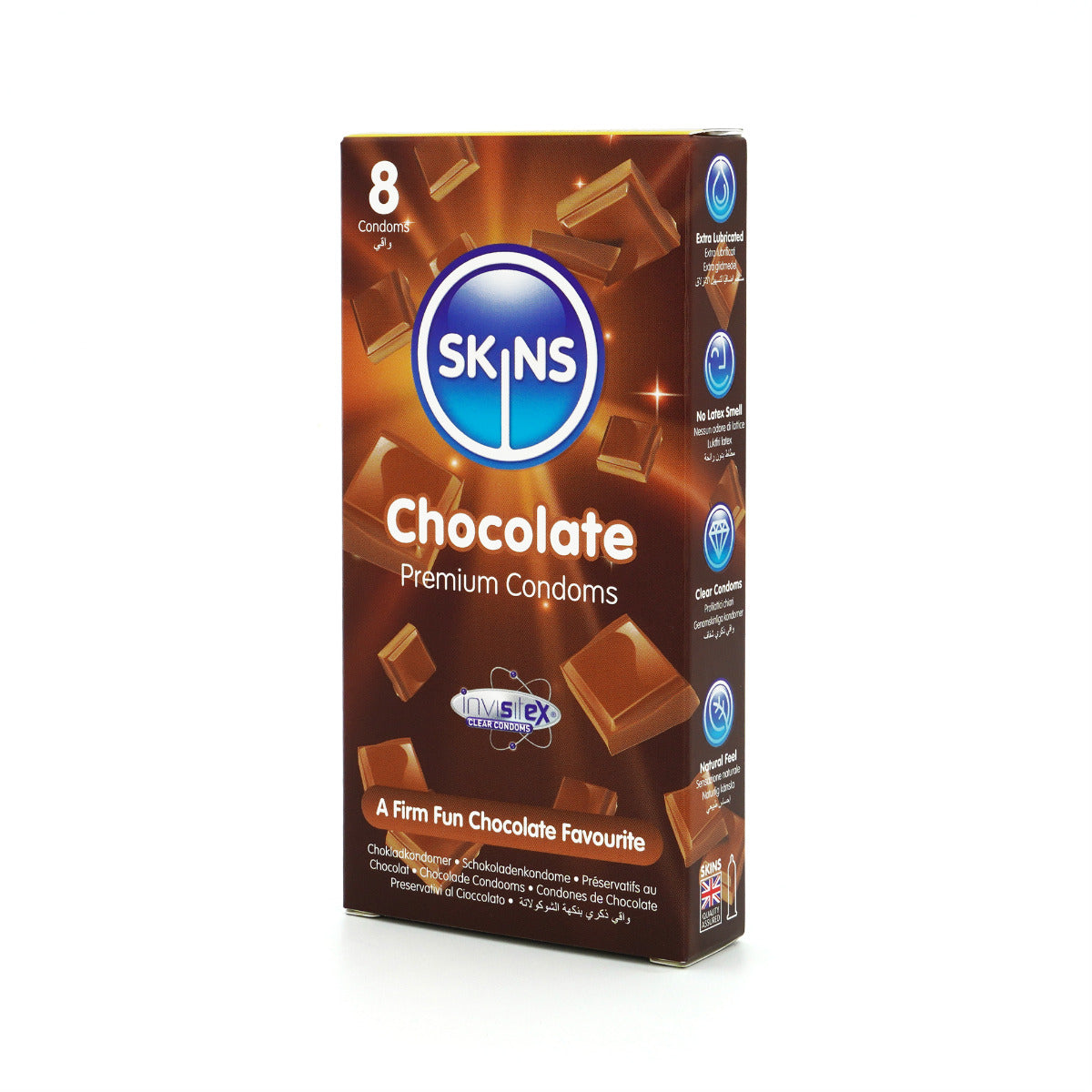 Skins Chocolate Flavoured Condoms 8 Pack – Flavoured Condom Pack > Essentials > Condoms