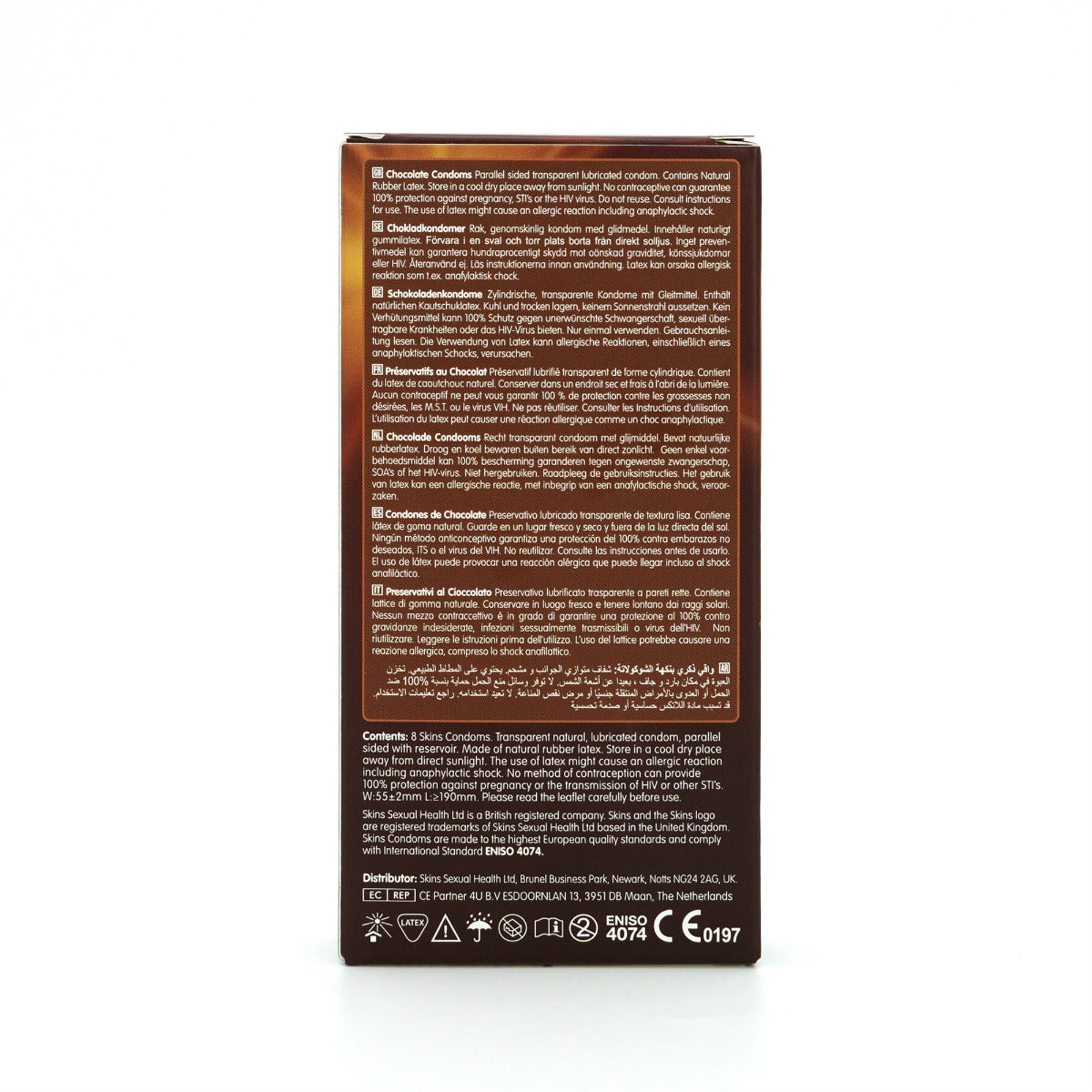 Skins Chocolate Flavoured Condoms 8 Pack – Flavoured Condom Pack > Essentials > Condoms