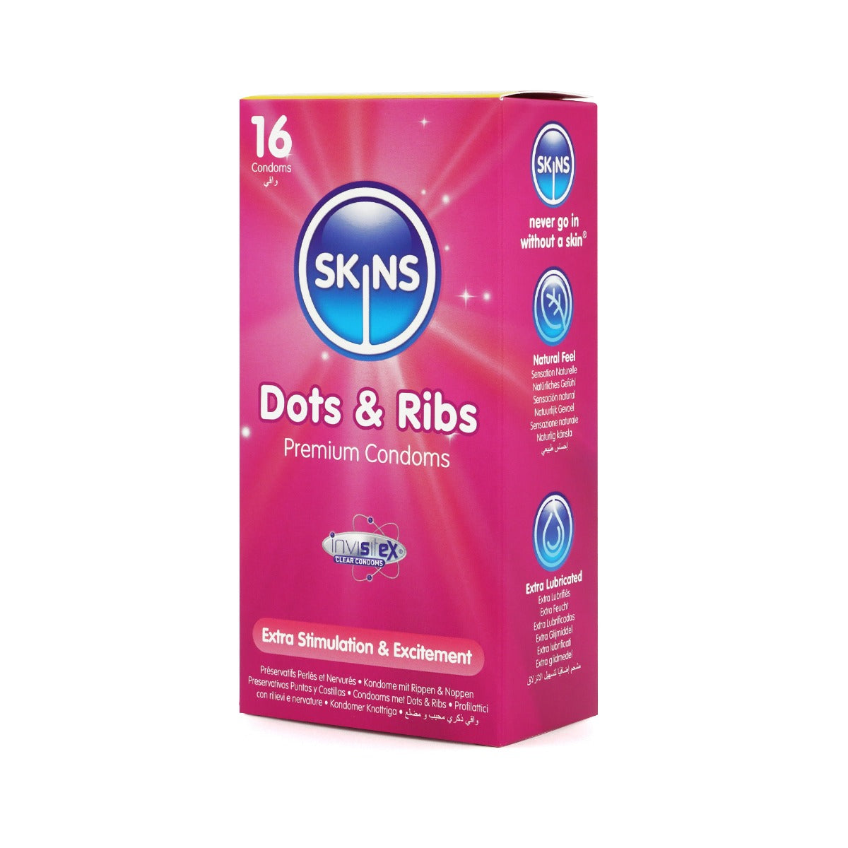Skins Dots and Ribs Condoms 16 Pack – Textured Latex Condoms > Essentials > Condoms