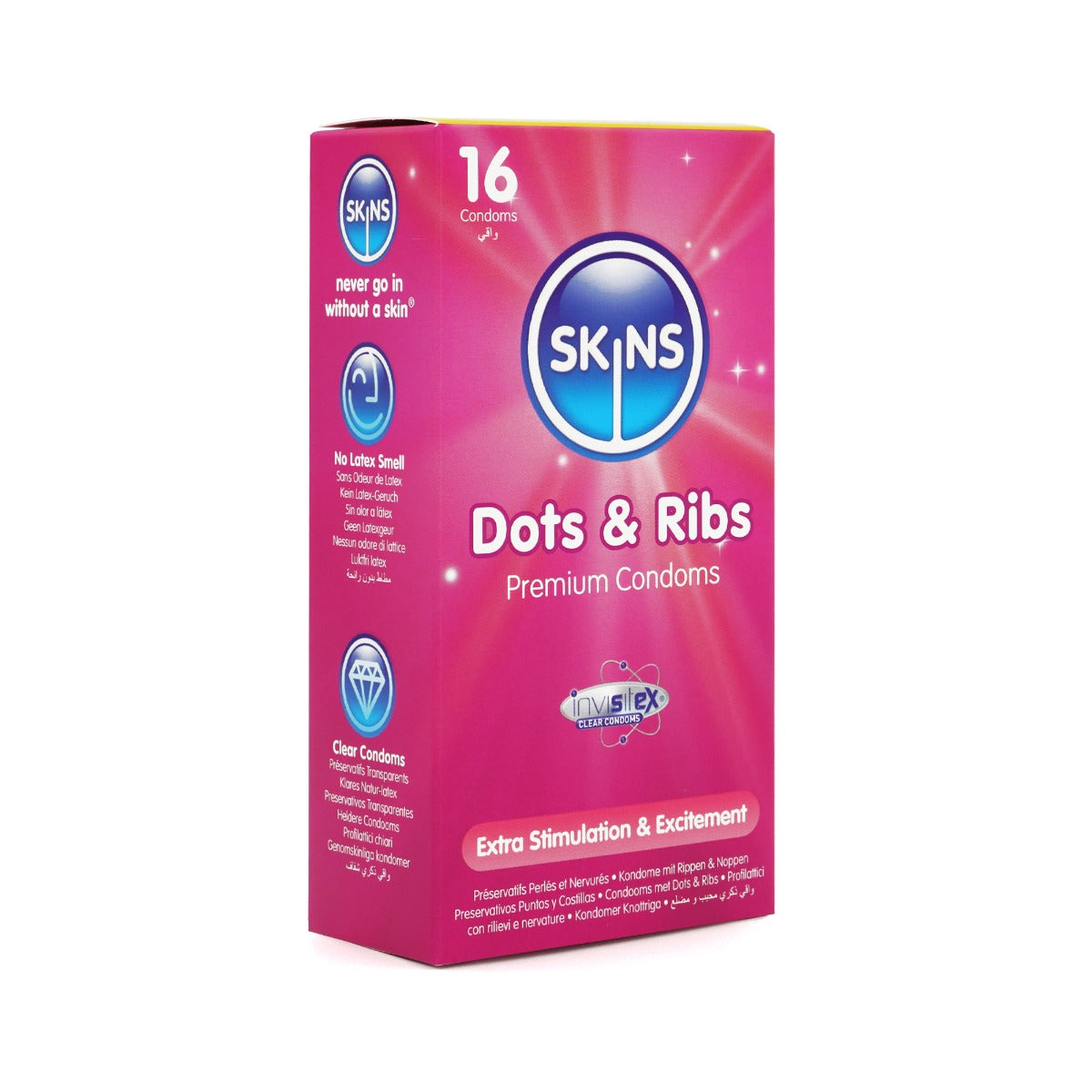 Skins Dots and Ribs Condoms 16 Pack – Textured Latex Condoms Default Title > Essentials > Condoms