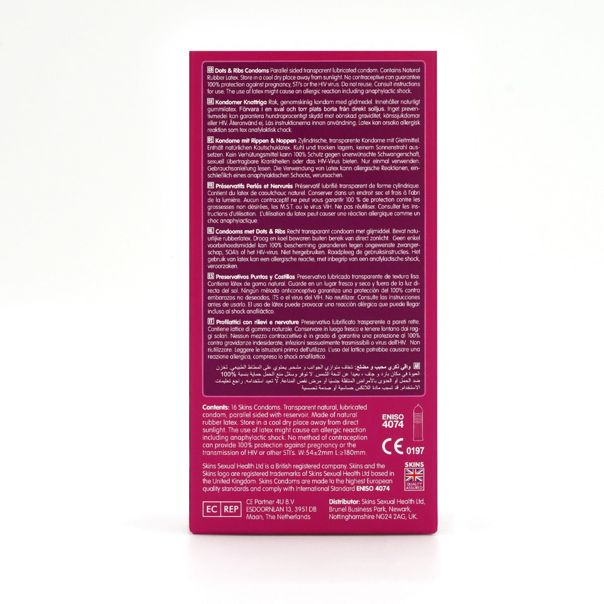 Skins Dots and Ribs Condoms 16 Pack – Textured Latex Condoms > Essentials > Condoms