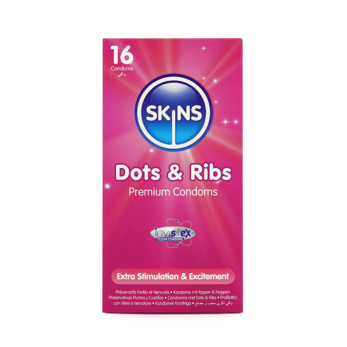Skins Dots and Ribs Condoms 16 Pack – Textured Latex Condoms > Essentials > Condoms