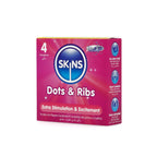 Skins Dots and Ribs Condoms 4 Pack – Dual-Texture Design 192mm Diameter Condoms > Essentials > Condoms