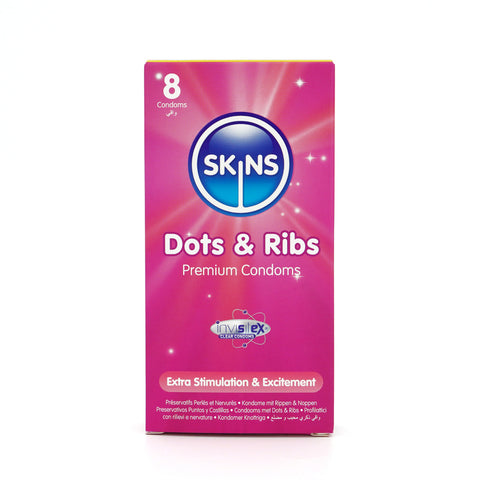 Skins Dots and Ribs Condoms 8 Pack – Textured Condom Pack > Essentials > Condoms