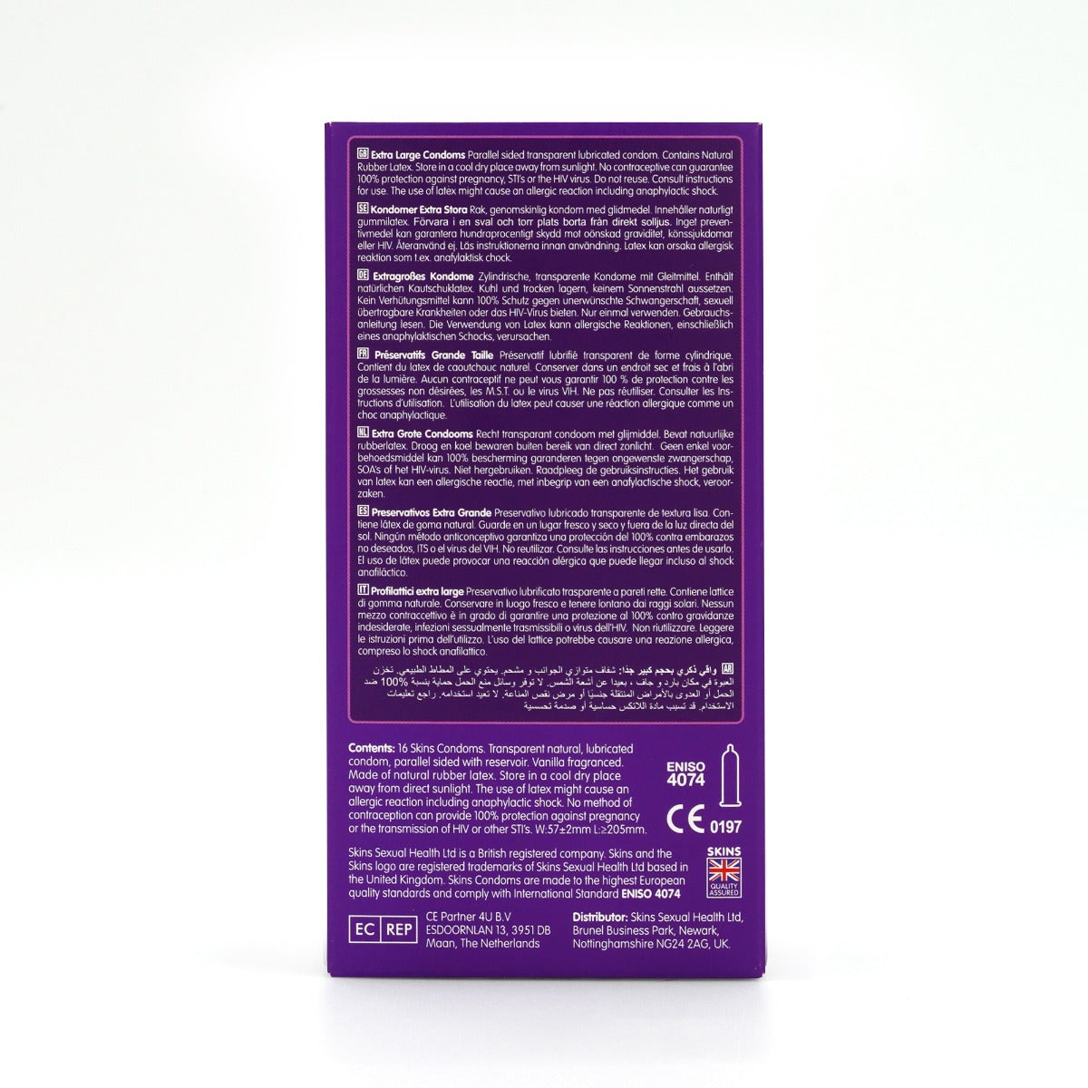 Skins Extra Large Condoms 16 Pack – User-Friendly Storage Box Condoms > Essentials > Condoms