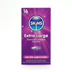 Skins Extra Large Condoms 16 Pack – User-Friendly Storage Box Condoms > Essentials > Condoms