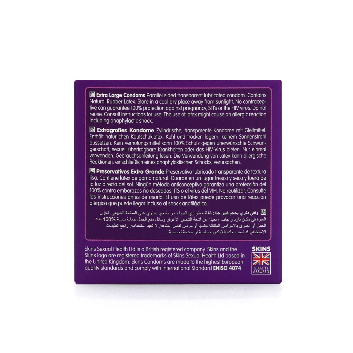 Skins Extra Large Condoms 4 Pack – 205mm Length 57mm Diameter Condoms > Essentials > Condoms