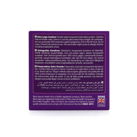 Skins Extra Large Condoms 4 Pack – 205mm Length 57mm Diameter Condoms > Essentials > Condoms
