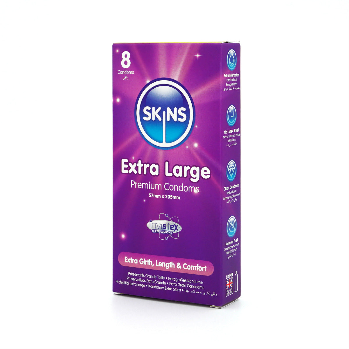 Skins Extra Large Condoms 8 Pack – Extra Large Size Condoms > Essentials > Condoms