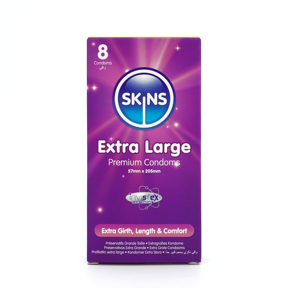 Skins Extra Large Condoms 8 Pack – Extra Large Size Condoms > Essentials > Condoms