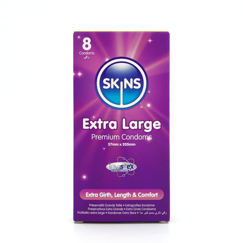 Skins Extra Large Condoms 8 Pack – Extra Large Size Condoms > Essentials > Condoms