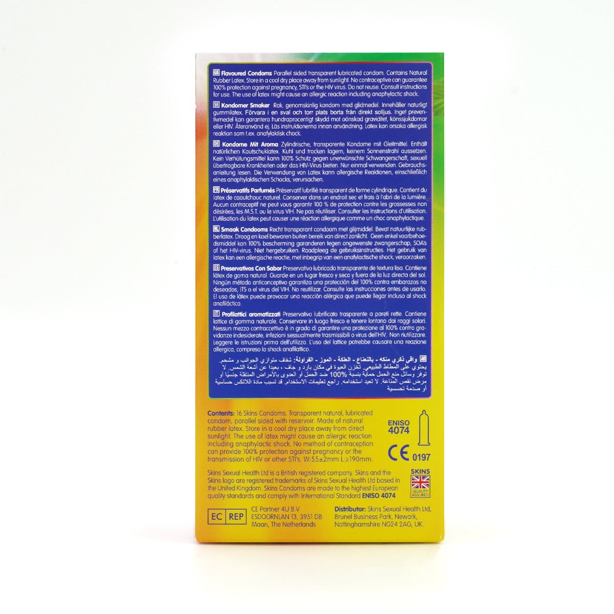 Skins Flavoured Condoms 16 Pack – Extra Lubrication Condoms with Banana Bubblegum Mint Strawberry Flavours > Essentials > Condoms