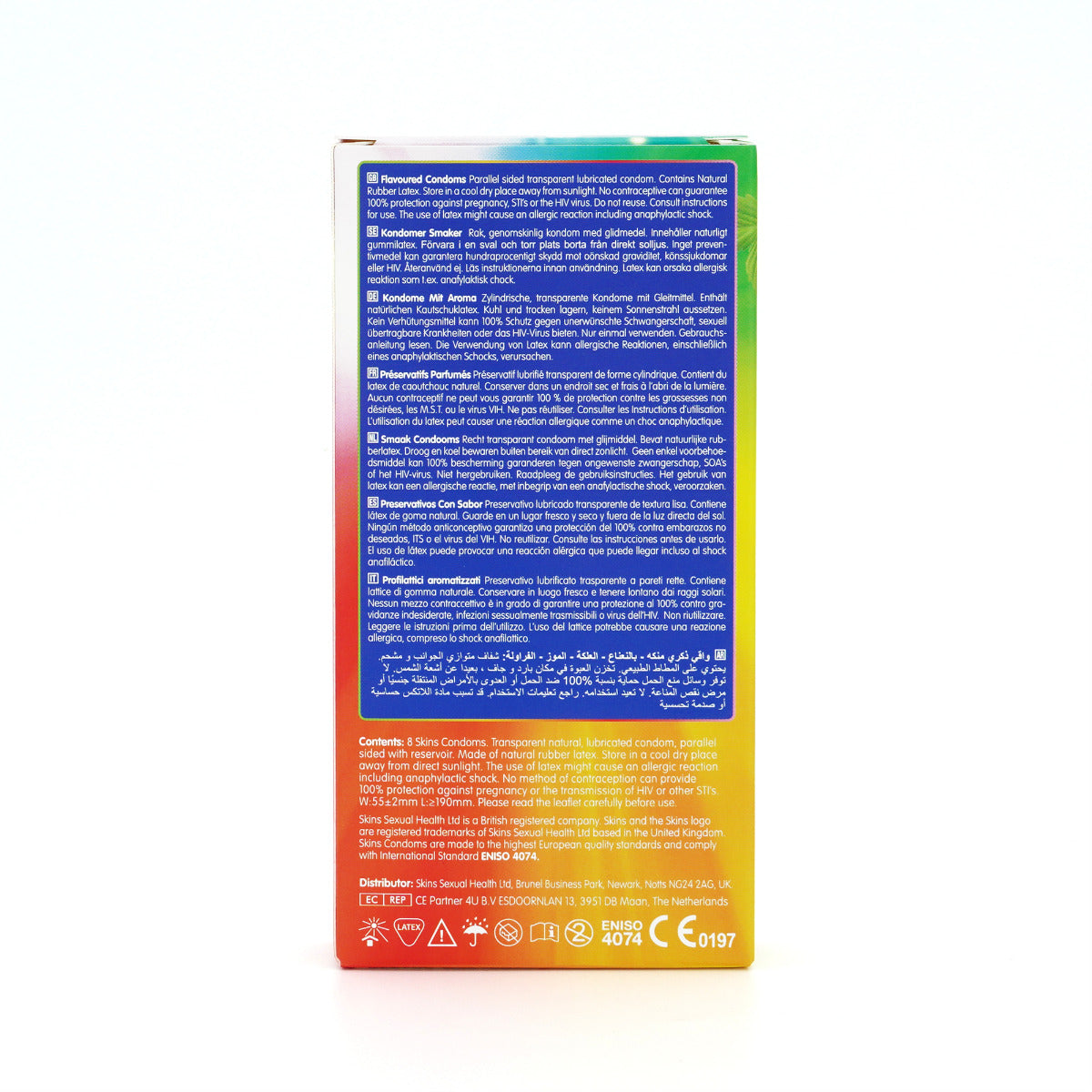 Skins Flavoured Condoms 8 Pack – Multipack with Banana, Bubblegum, Mint, and Strawberry Flavours > Essentials > Condoms