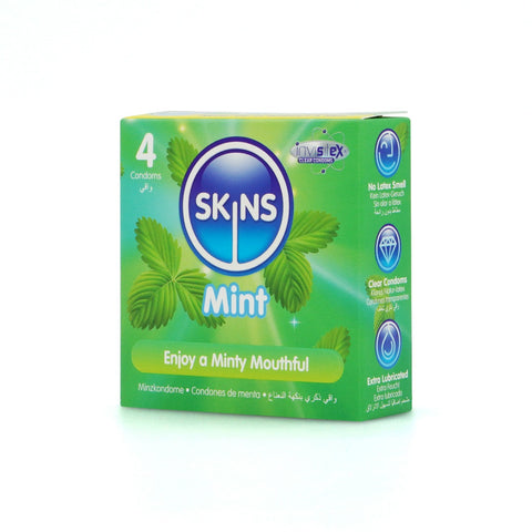 Skins Mint Condoms – Ultra-Clear Thin Natural Feel Extra Lubricated 4 Pack > Essentials > Condoms